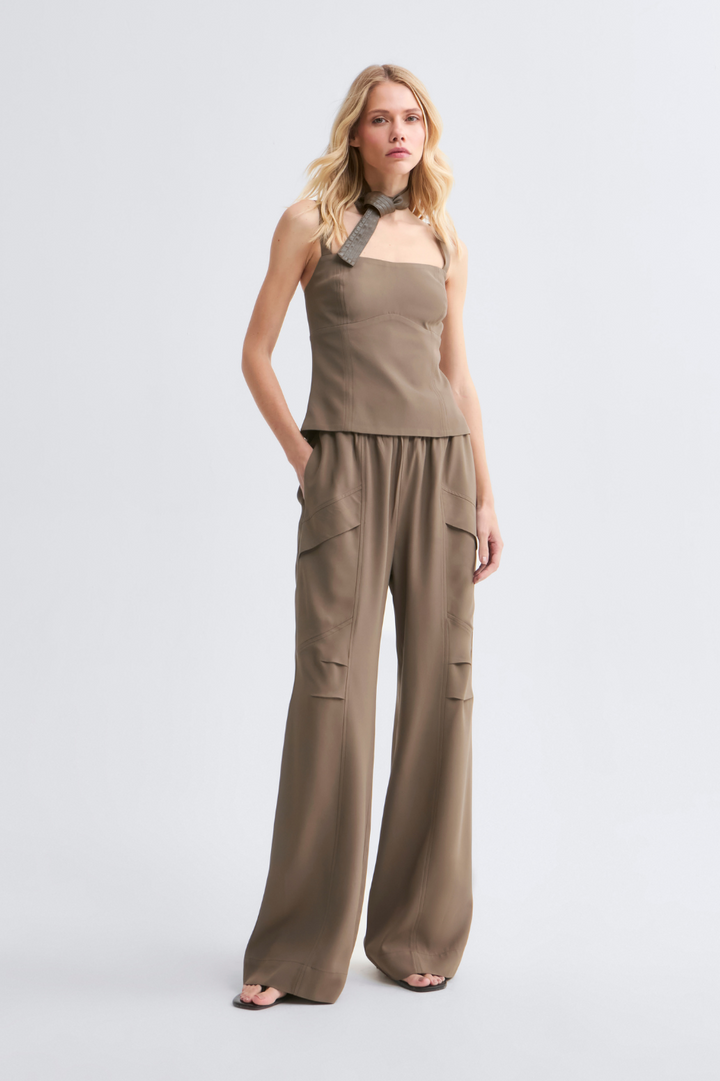 Calça de Alfaiataria Verde Vintage Maria Julia