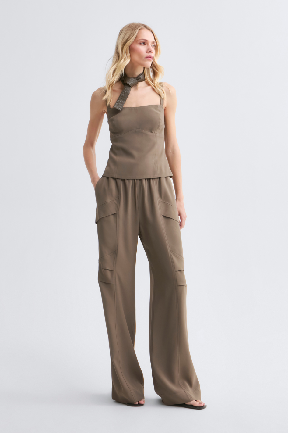 Calça de Alfaiataria Verde Vintage Maria Julia