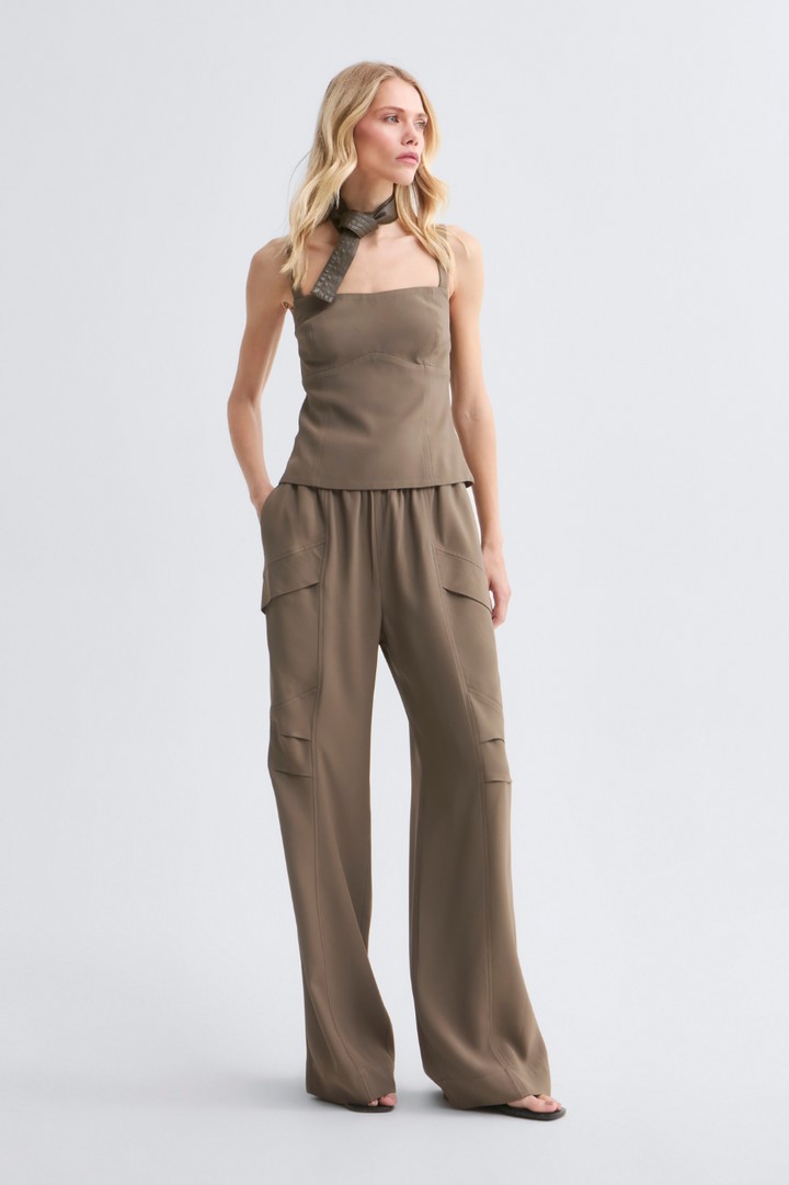 Calça de Alfaiataria Verde Vintage Maria Julia