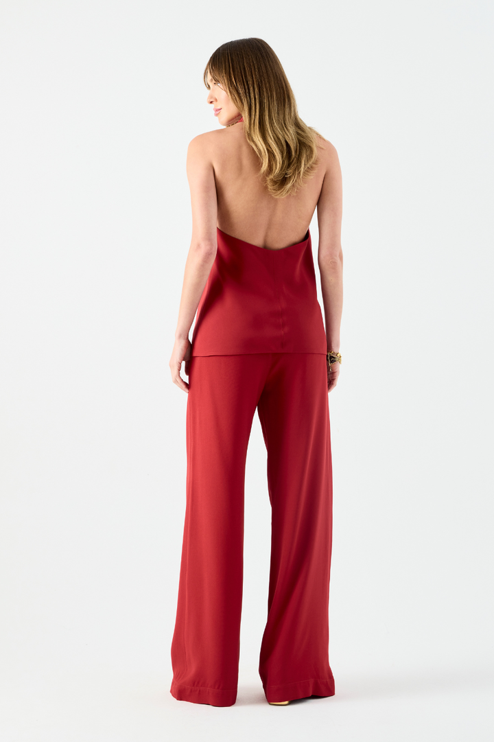 Calça de Alfaiataria Vermelho Cereja Clara