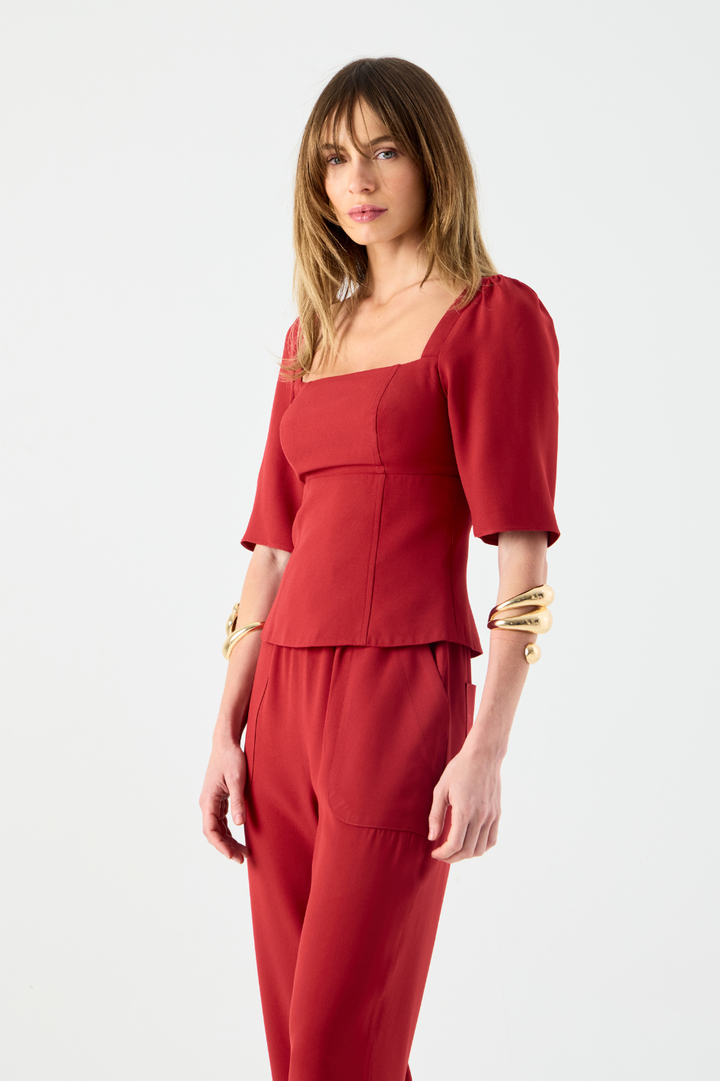 Calça de Alfaiataria Vermelho Cereja Ella