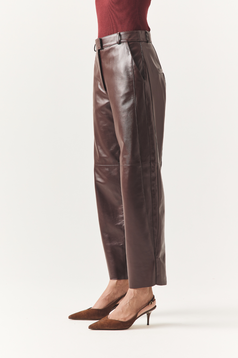 Calça de Couro Luara Wine