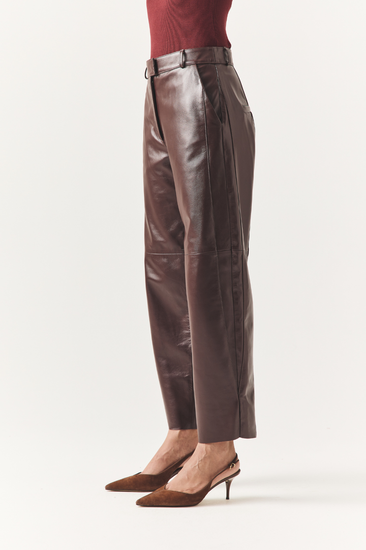 Calça de Couro Luara Wine