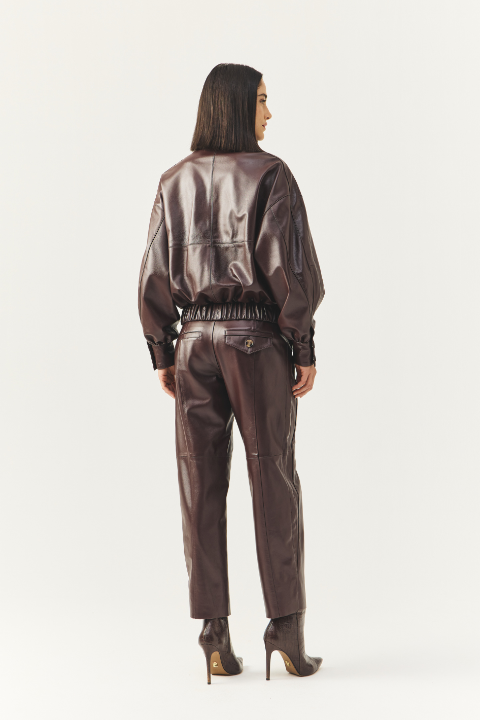 Calça de Couro Luara Wine