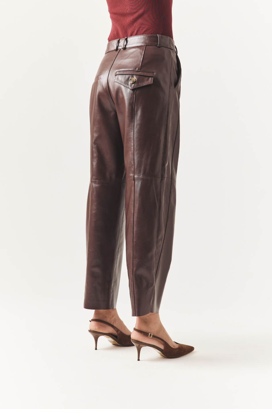 Calça de Couro Luara Wine