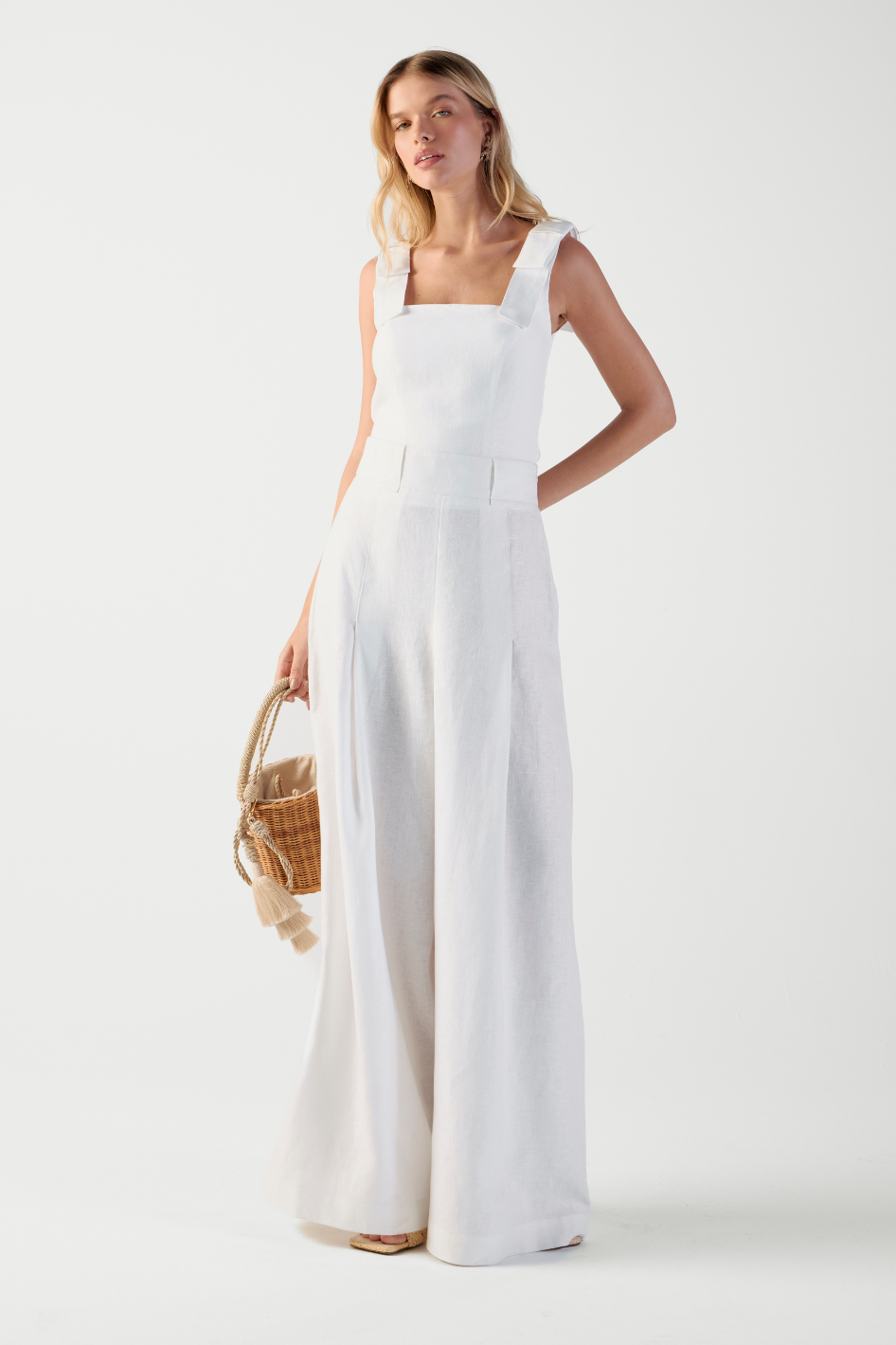 Calça de Linho Off White Brunella