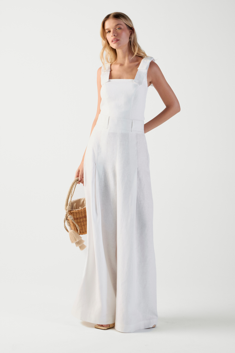 Calça de Linho Off White Brunella