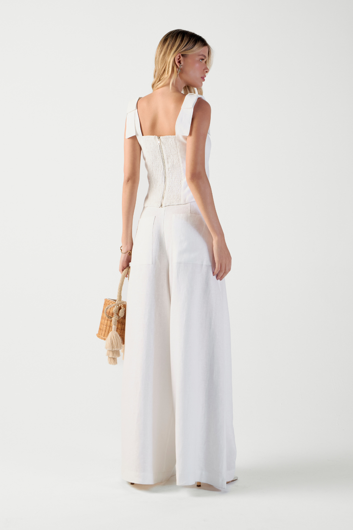 Calça de Linho Off White Brunella