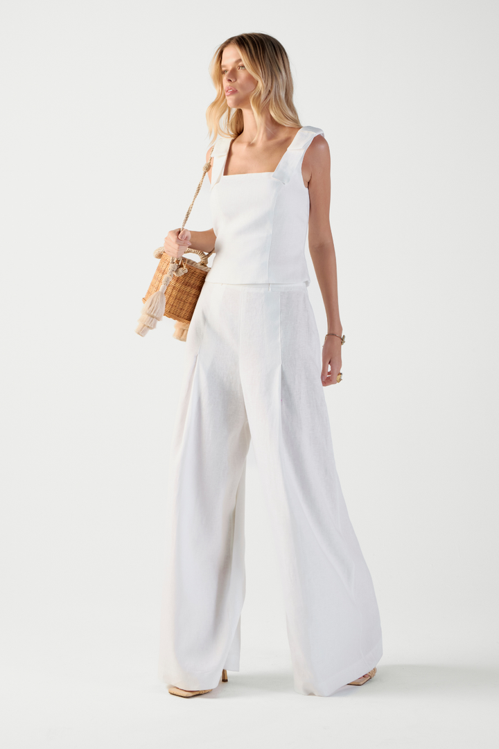 Calça de Linho Off White Brunella