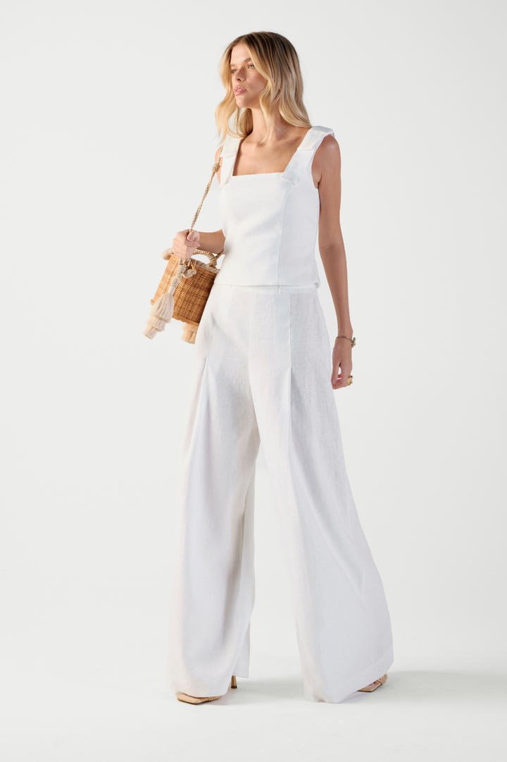 Calça de Linho Off White Brunella