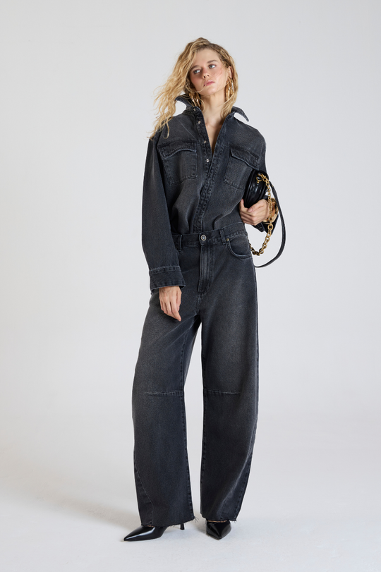 Camisa Jeans Lauren Black