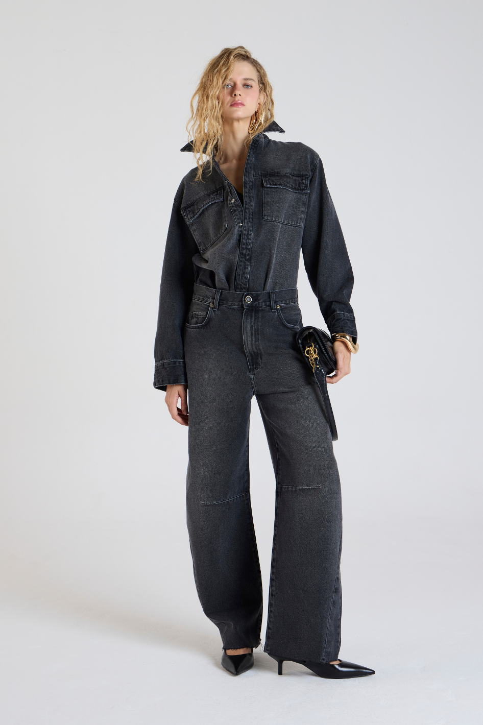 Camisa Jeans Lauren Black