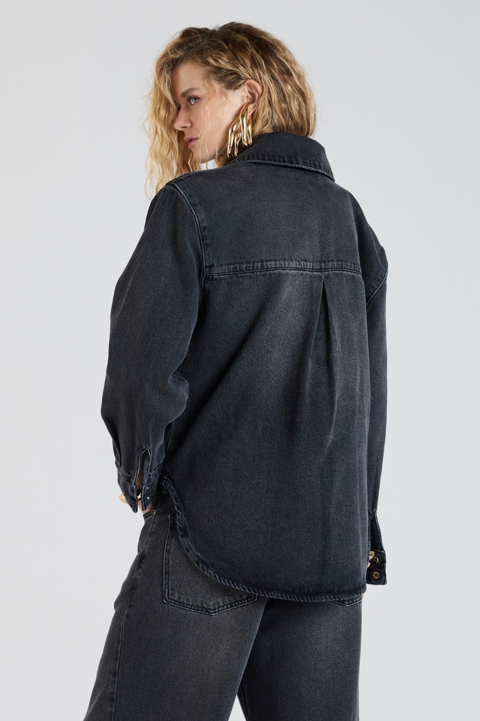 Camisa Jeans Lauren Black