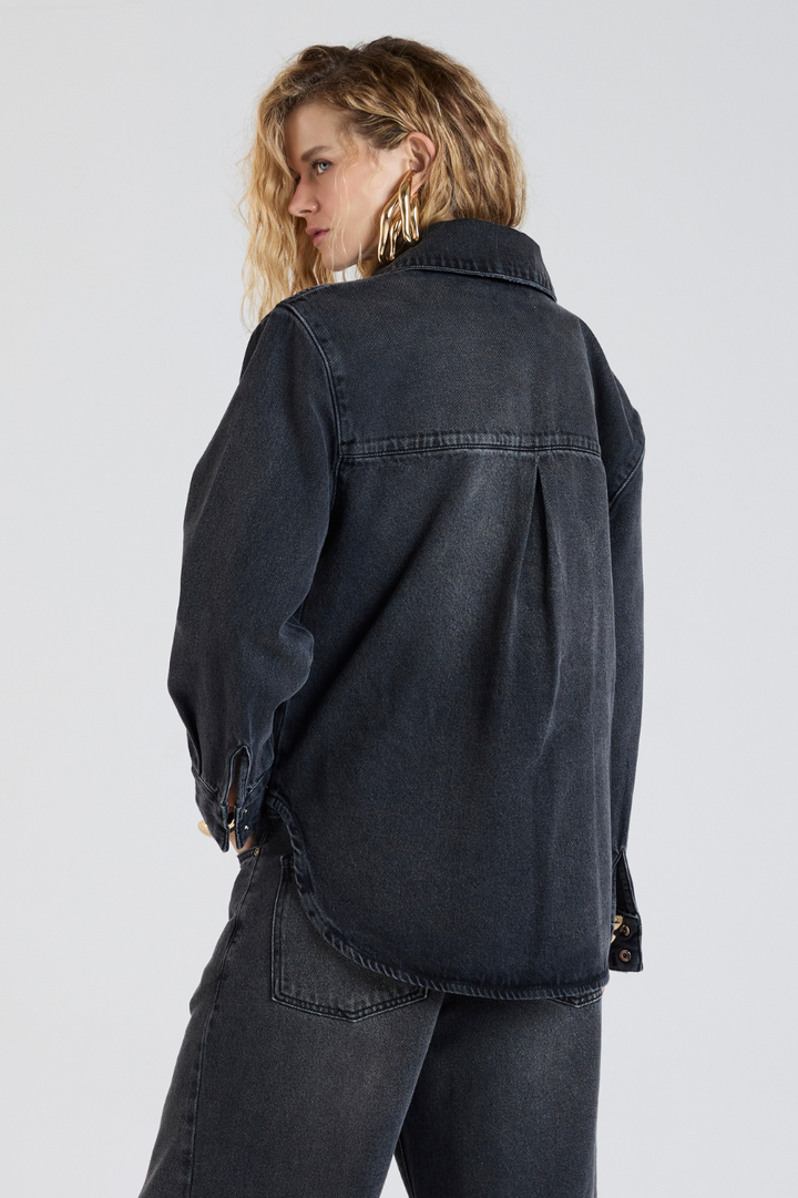 Camisa Jeans Lauren Black