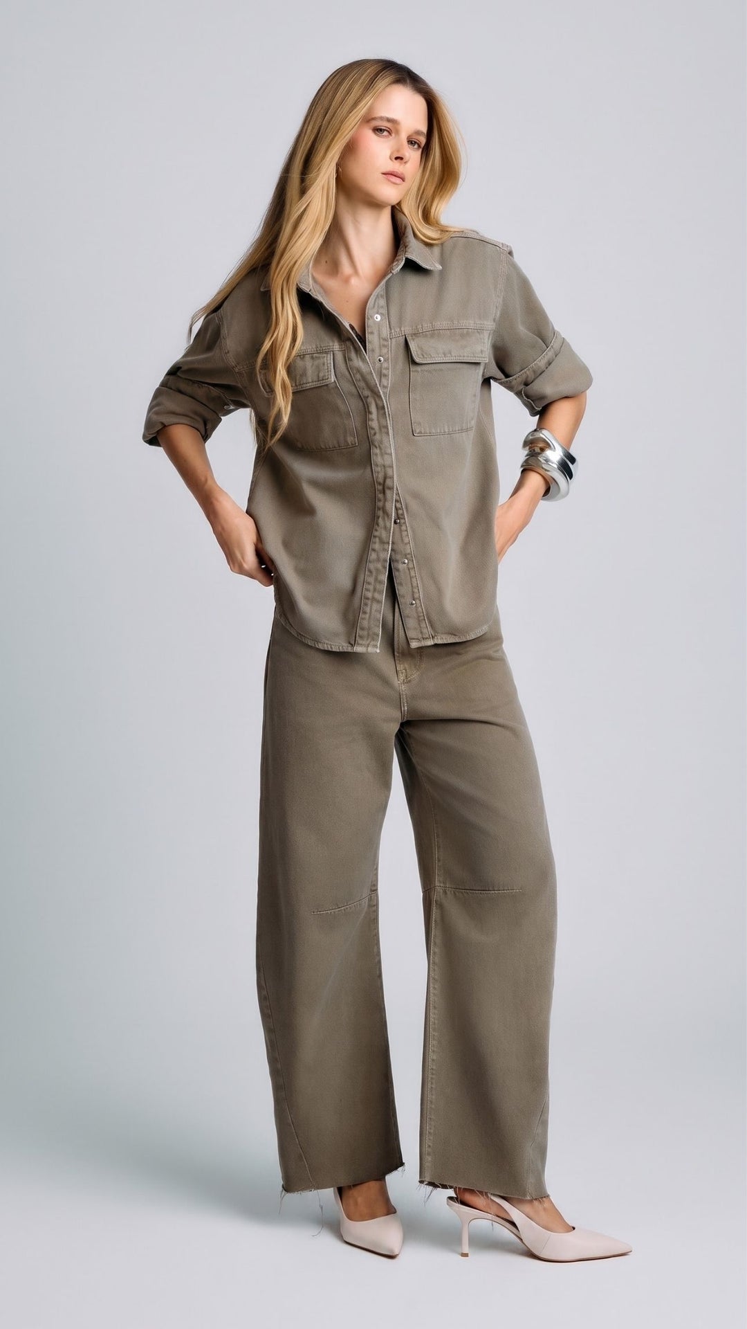 Camisa Jeans Lauren Verde Militar
