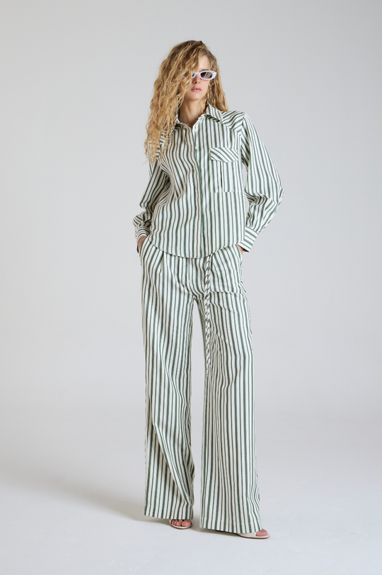 Camisa Shantal Listras Verde