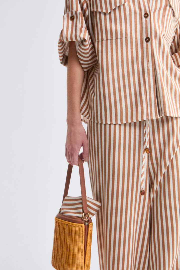 Camisa de Linho Caramelo Ava