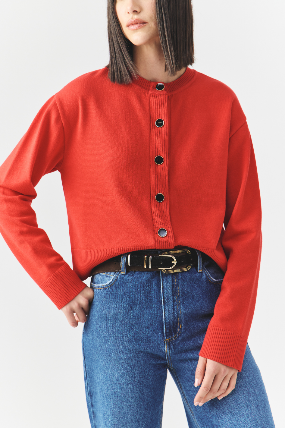 Cardigan Tricot Daphne Vermelho