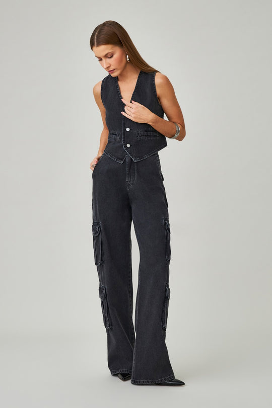 Colete Jeans Preto Stella