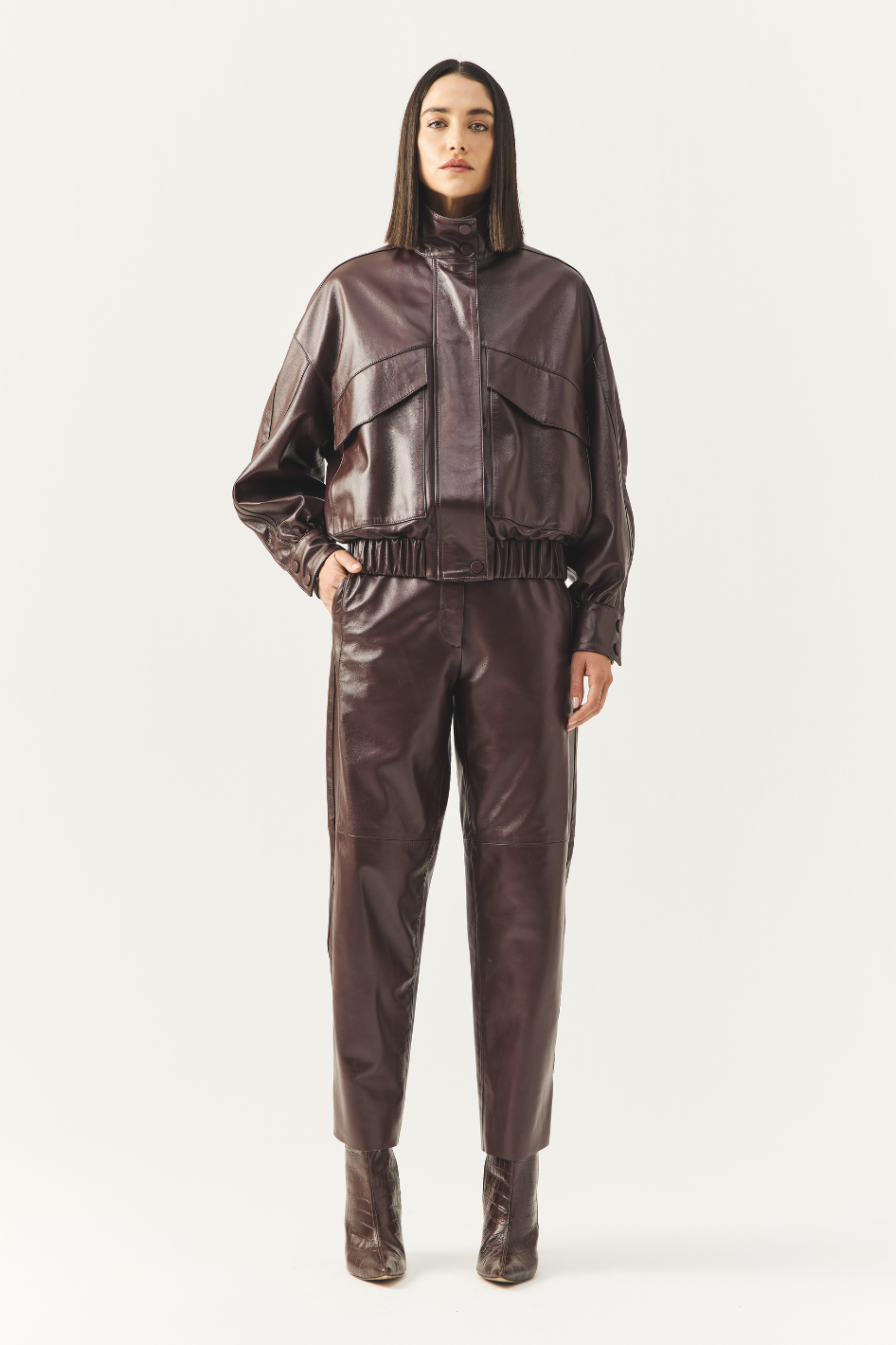 Jaqueta de Couro Luara Wine