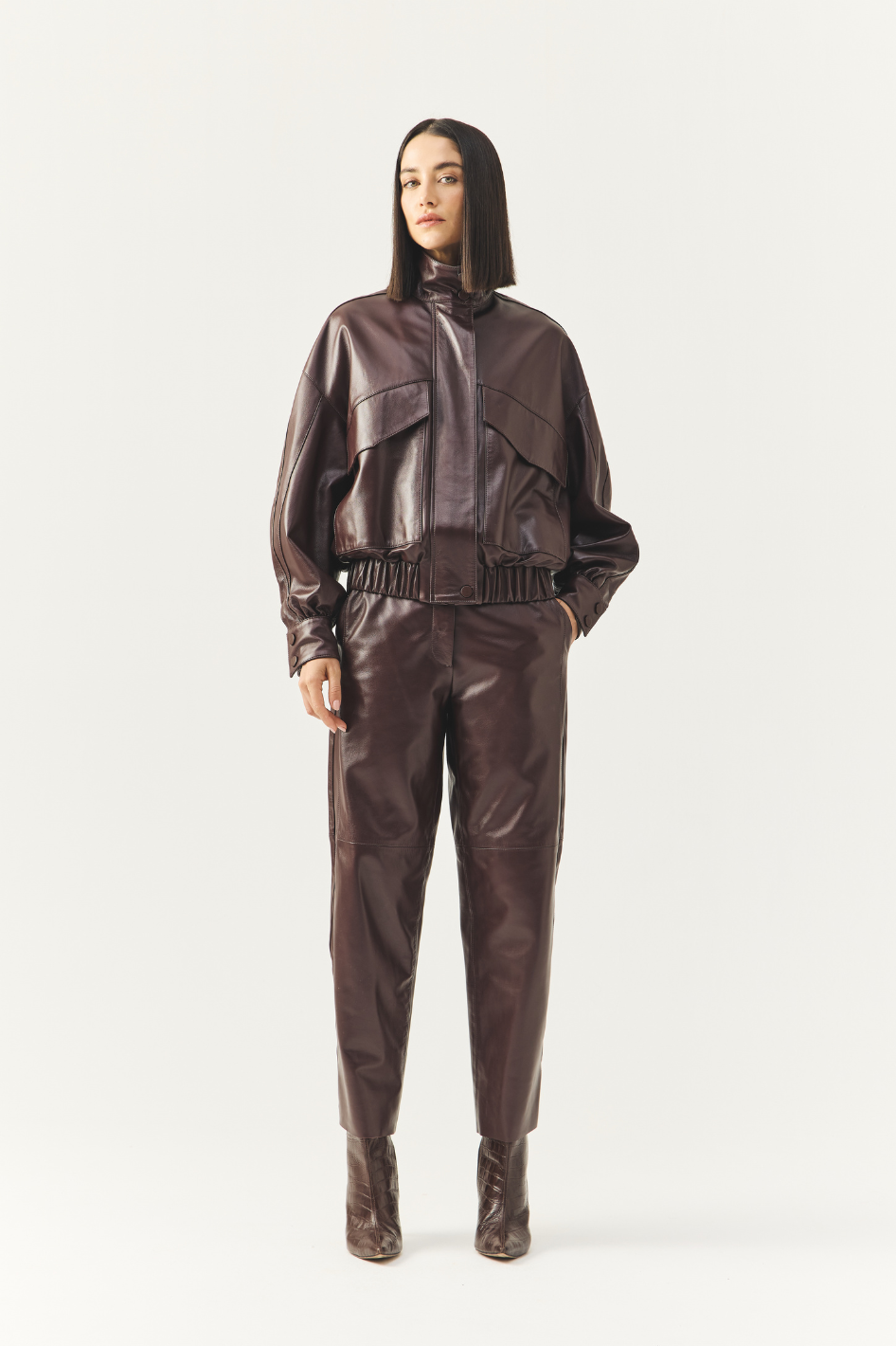 Jaqueta de Couro Luara Wine