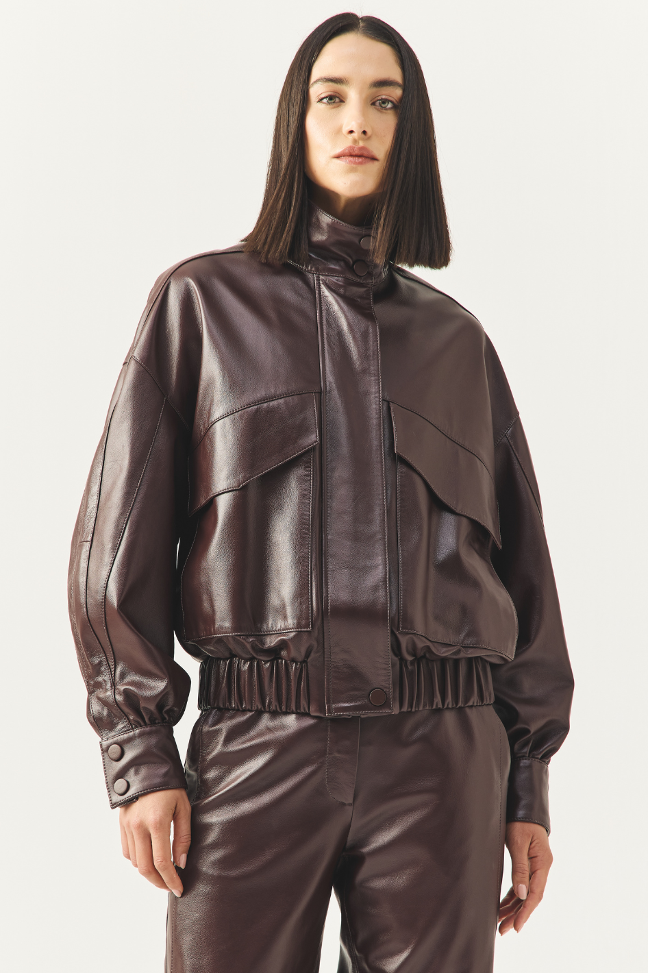 Jaqueta de Couro Luara Wine