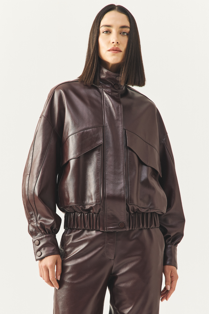 Jaqueta de Couro Luara Wine