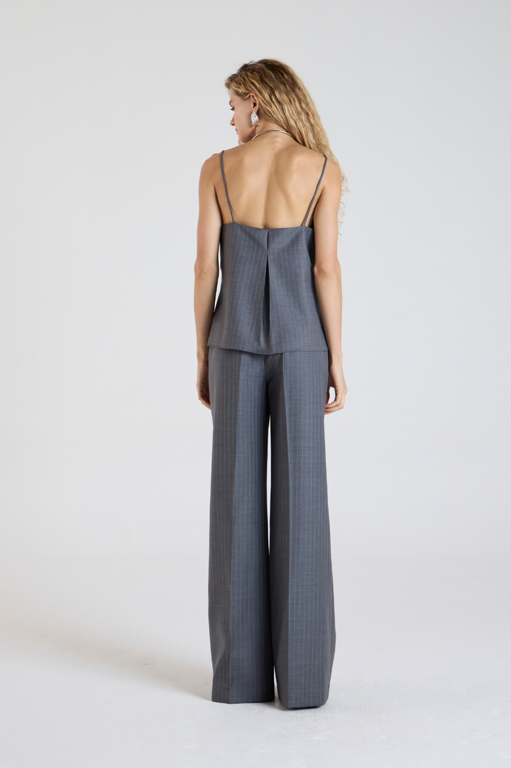 Blusa de Alfaiataria Antonia Cinza Claro