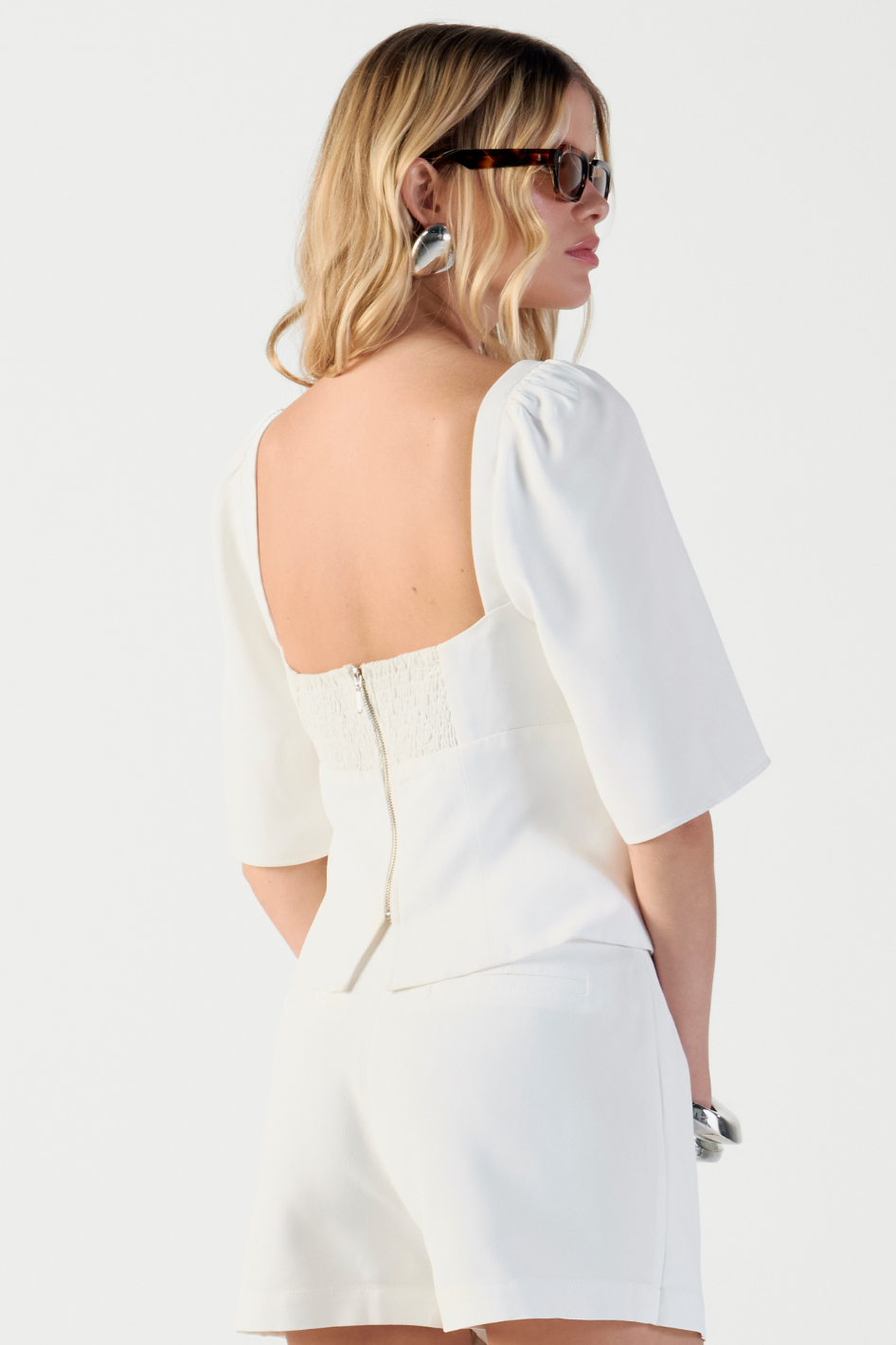 Shorts Saia Alfaiataria Molly Off White