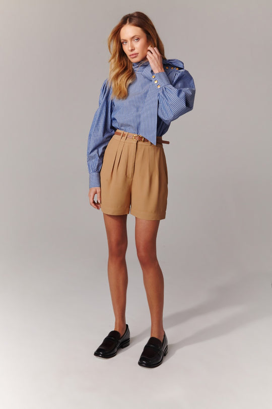 Shorts de Alfaiataria Caramelo Lais