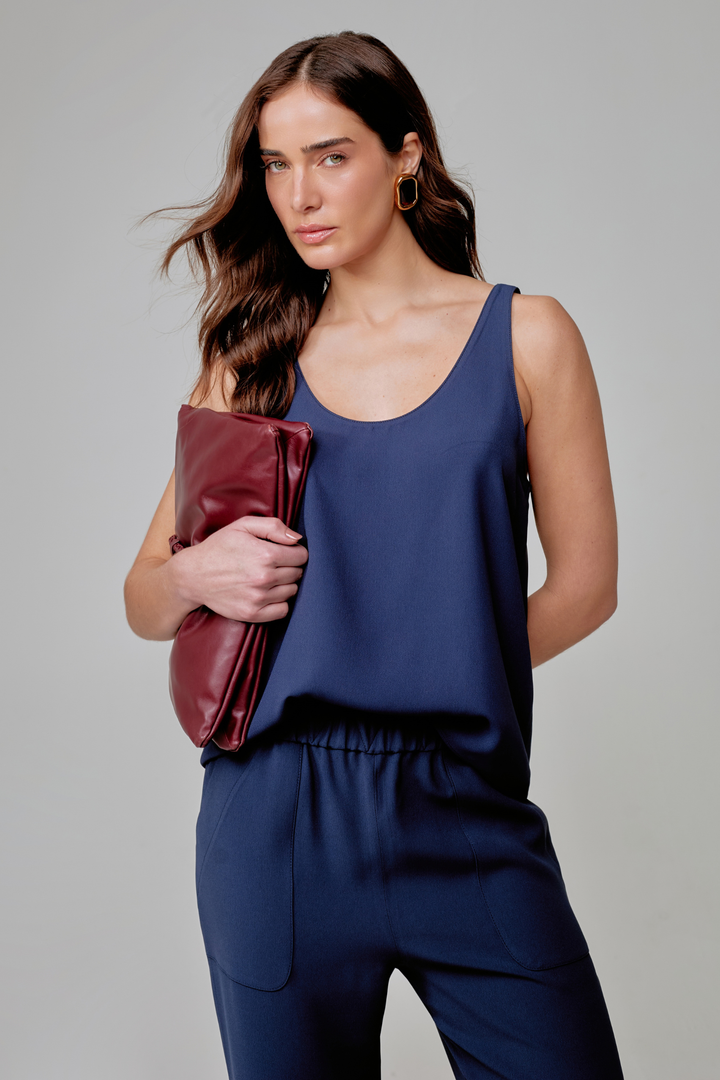 Blusa de Alfaiataria Rebecca Azul Marinho