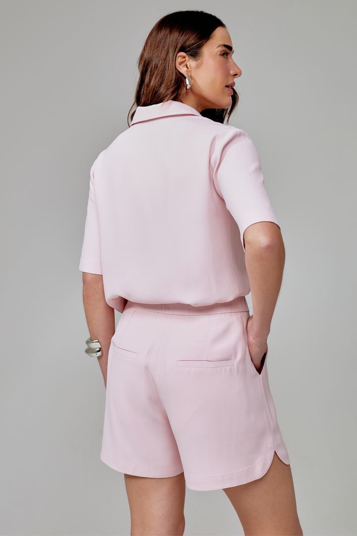 Shorts de Alfaiataria Regina Rosa Blush