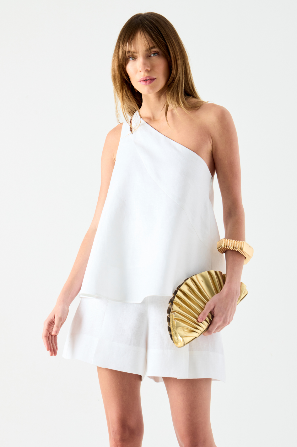 Shorts de Linho Brunella Off White