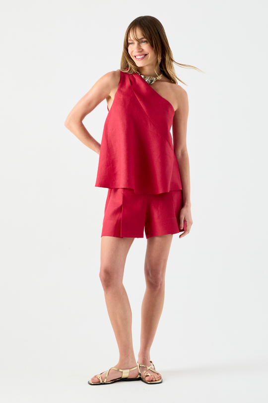 Shorts de Linho Brunella Vermelho Rouge