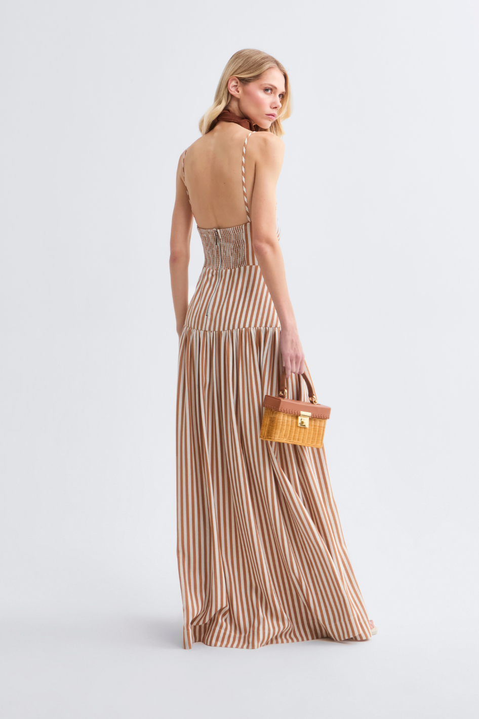 Vestido de Linho Caramelo Ava