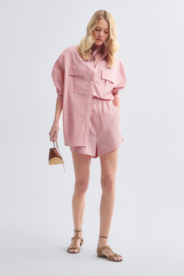 Shorts Sunnie Vermelho em algodao cintura alta