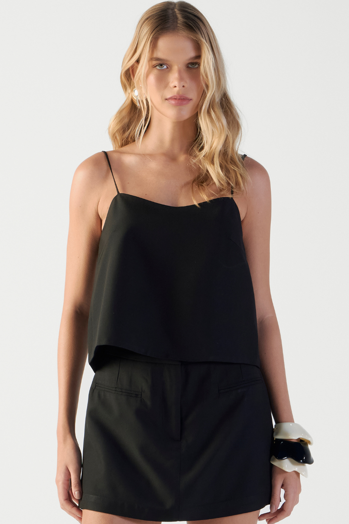 Top de Alfaiataria Molly Preto