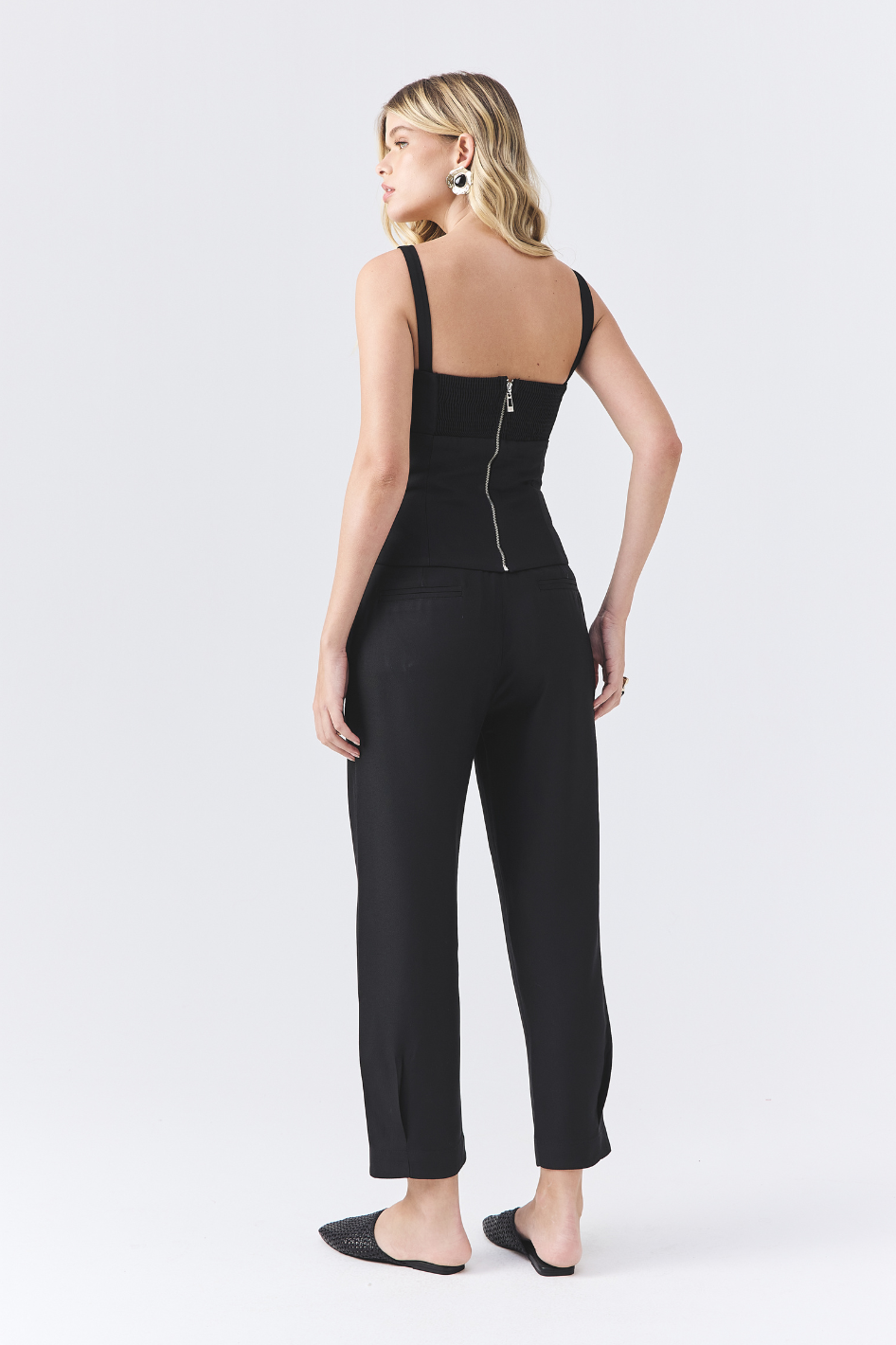 Top de Alfaiataria Vanessa Preto