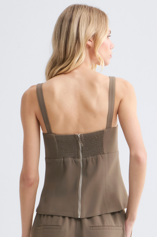 Top de Alfaiataria Vanessa Verde Vintage