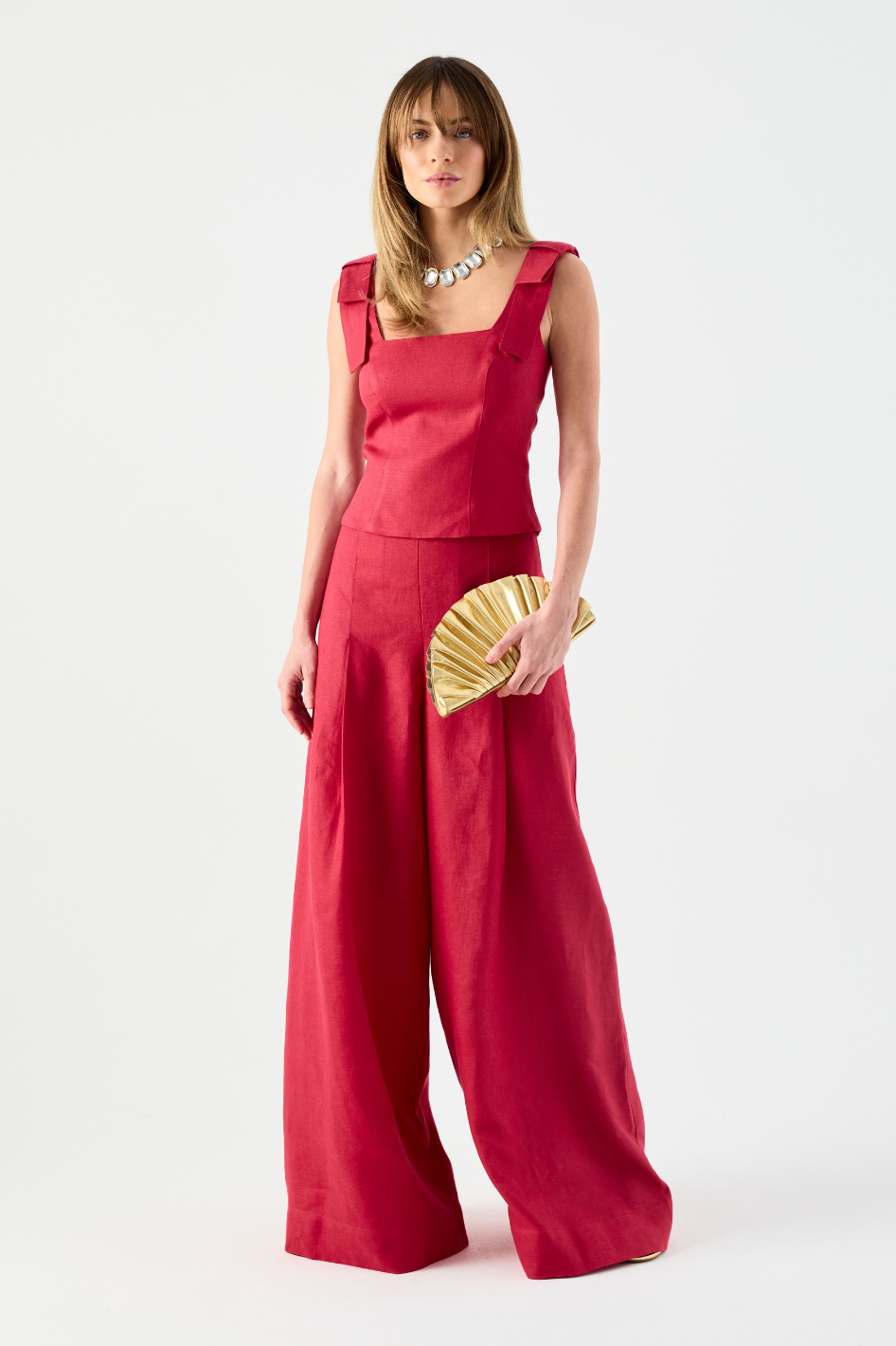 Top de Linho Vermelho Rouge Brunella