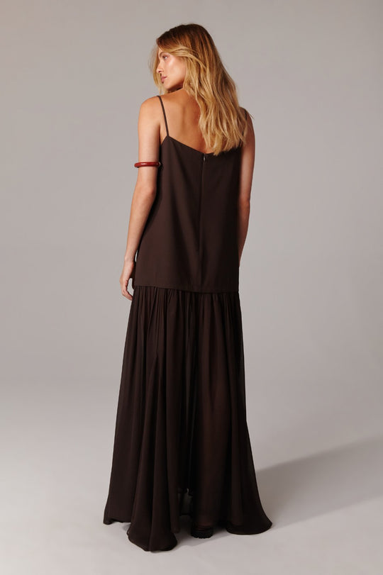 Vestido Deborah Marrom