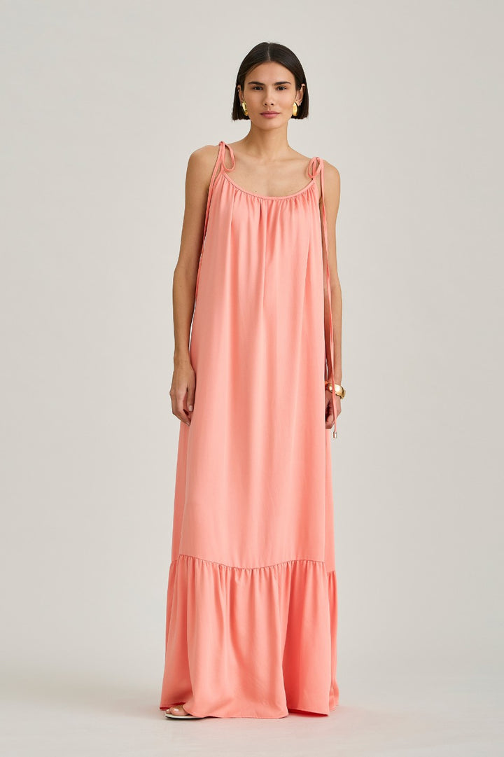 Vestido Longo em Viscose Peach Serena