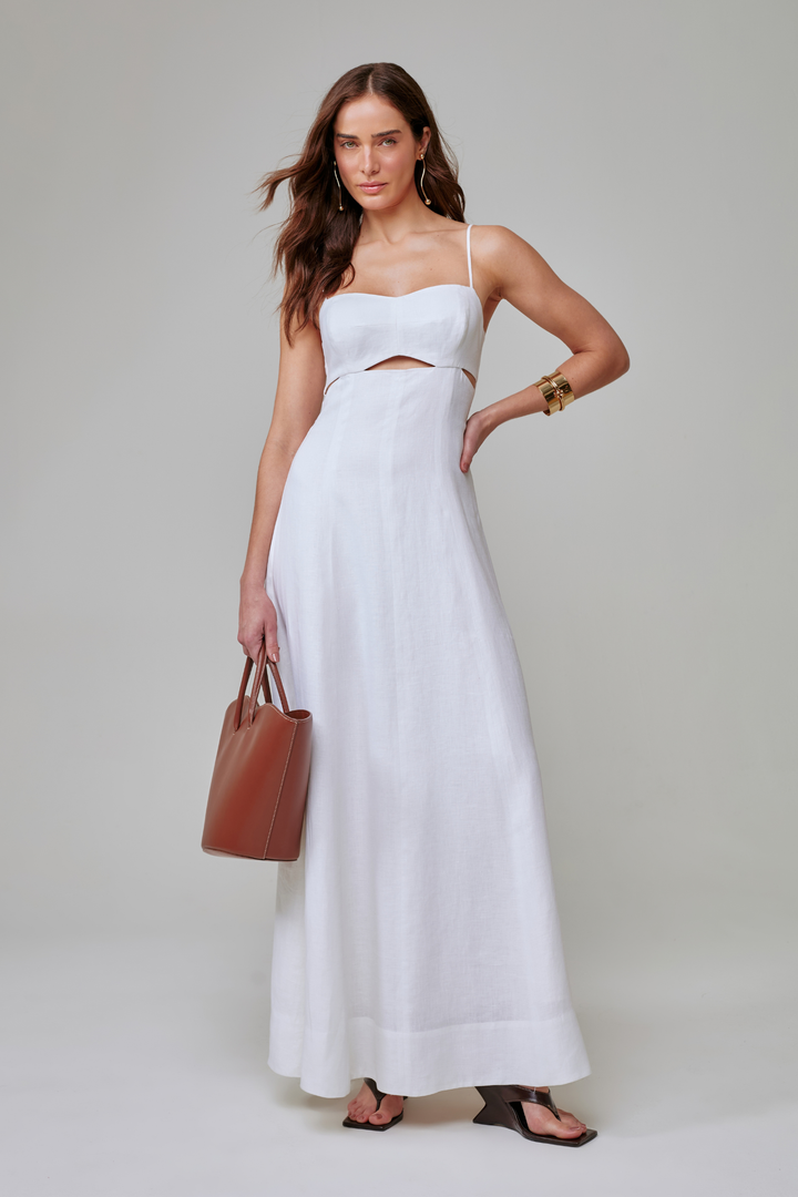 Vestido de Linho Estela Branco