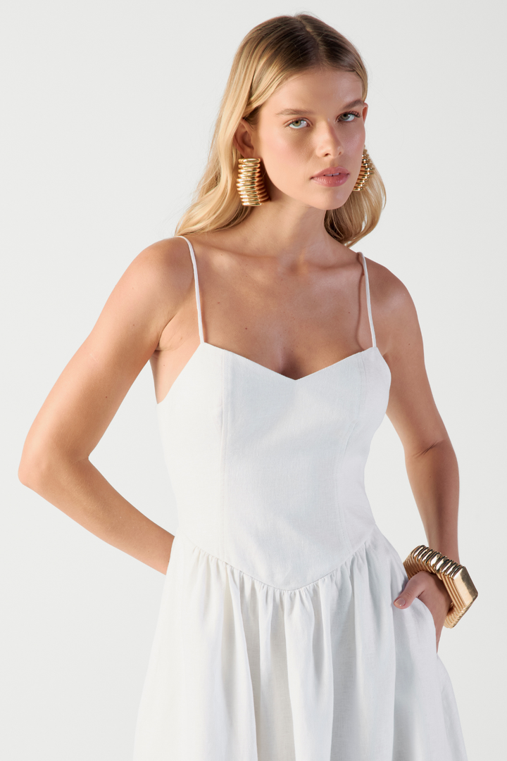 Vestido de Linho Off White Brunella