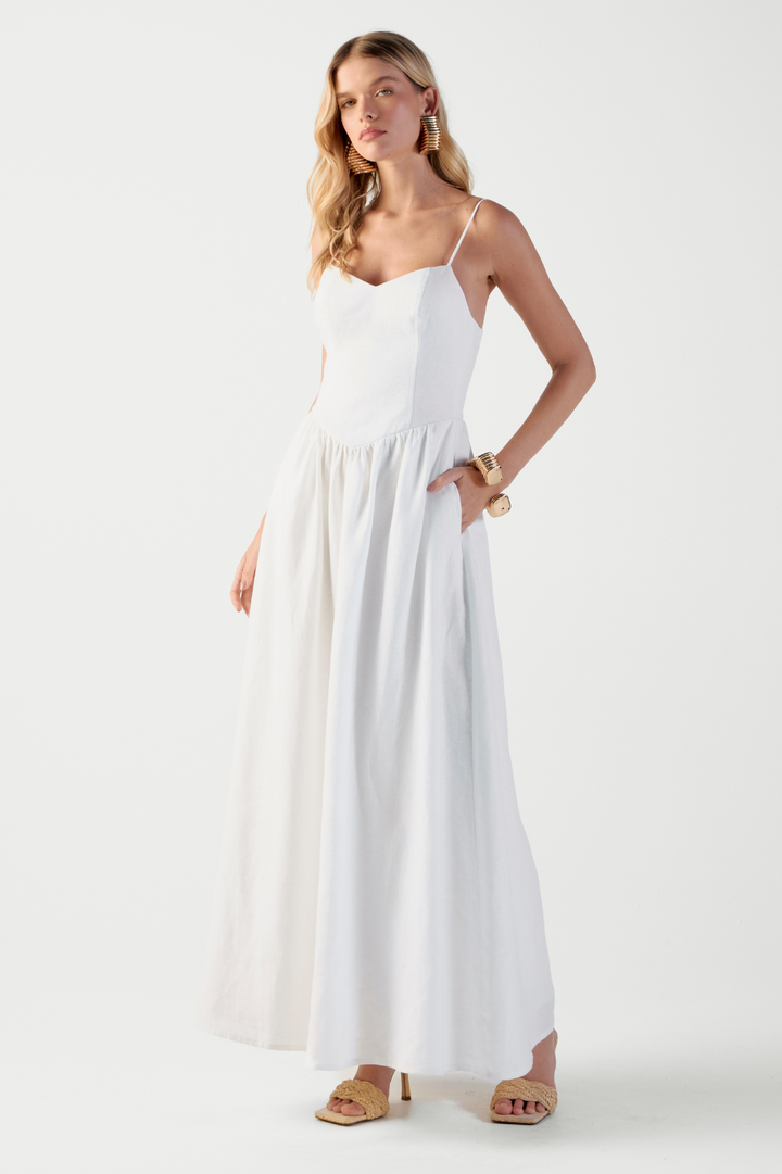 Vestido de Linho Off White Brunella