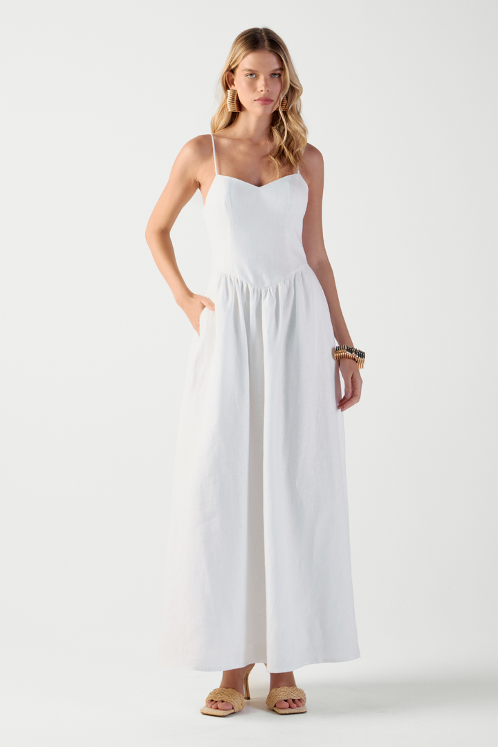Vestido de Linho Off White Brunella
