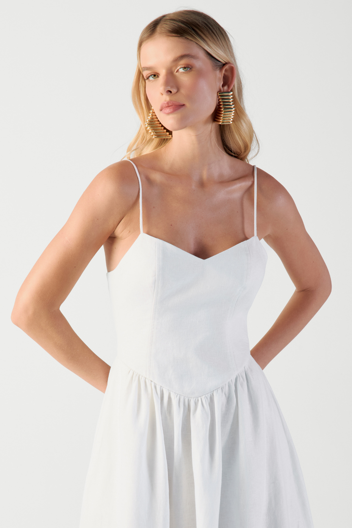 Vestido de Linho Off White Brunella