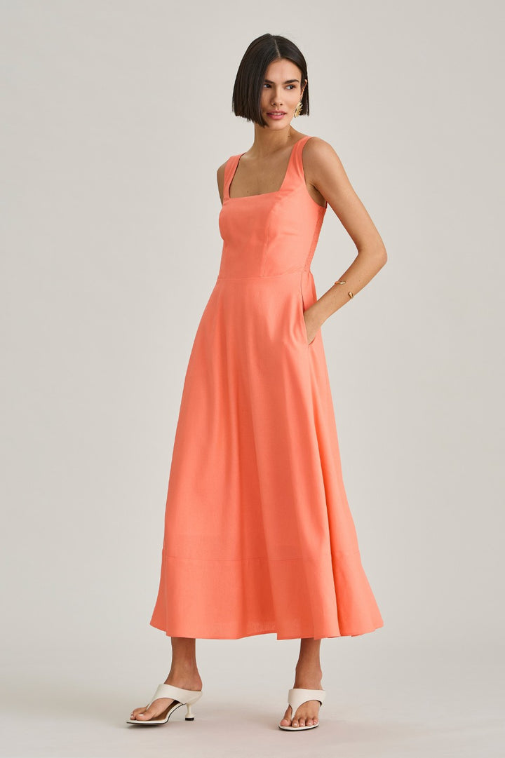 Vestido de Linho Peach Alice