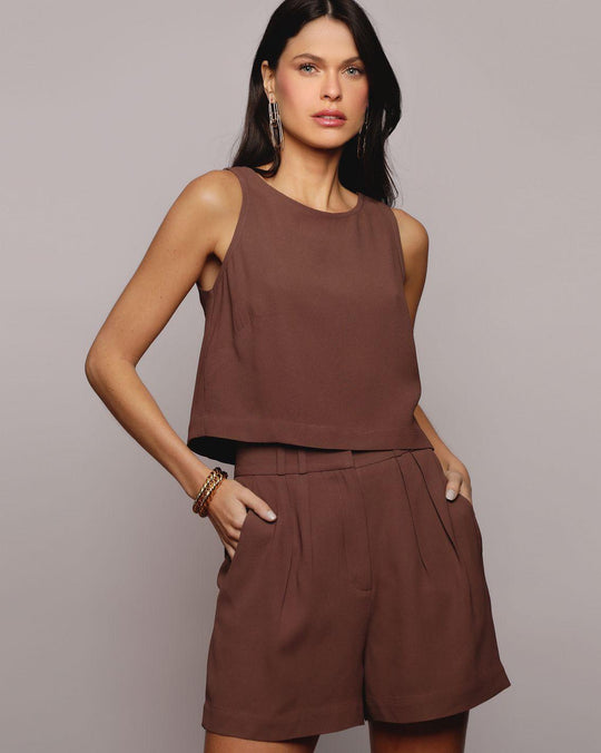 Blusa de Alfaiataria Gabi Marrom