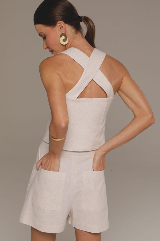 Blusa de Linho Natural Bianca